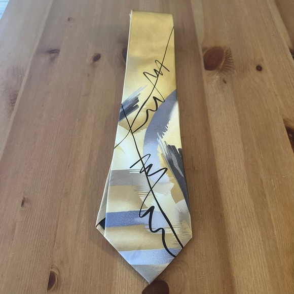J. Garcia Other - J. Garcia Abstract Collection Fifty Gold Silk Necktie Mens Art Series Tie